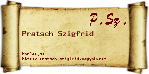 Pratsch Szigfrid névjegykártya